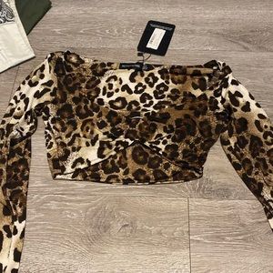 NWT Pretty Little Thing Leopard Long Sleeve